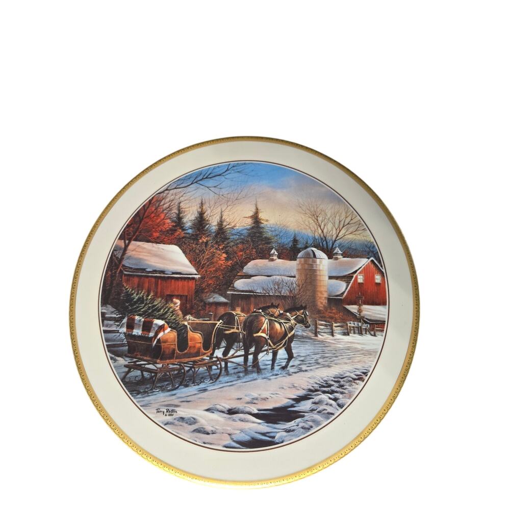 Vtg 1987 Terry Redlin "Coming Home" Oval Collector Plate